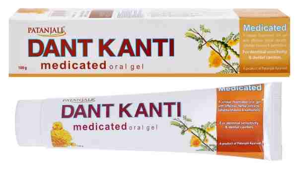 Зубна паста-гель Дант Канті Медікейтед 100 г, Патанджалі; Dant Kanti medicated oral gel 100 g, Patanjali