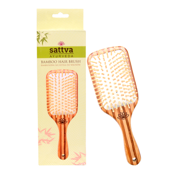 Бамбуковая расческа для волос, Саттва Аюрведа; Bamboo hair brush, Sattva Ayurveda