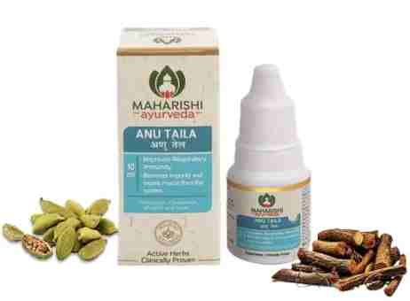 Капли для носа и ушей Ану таила 10 мл, Махариши Аюрведа; Anu taila 10 ml, Maharishi Ayurveda