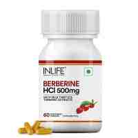 Берберин HCl 500 мг,  с расторопшей и куркумой 60 капсул, Инлайф; Inlife Berberine Supplement with HCl 500mg, Milk Thistle, Turmeric
