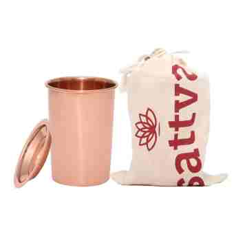 Классический медный стакан с крышкой 350 мл, Саттва Аюрведа; Classic copper glass with lid 350 ml, Sattva Ayurveda