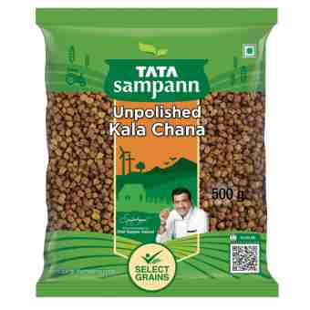 Цілісний чорний нут 500 г, Тата Сампанн; Unpolished Kala chana 500 g, Tata Sampann