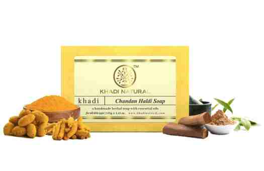 Аюрведичне мило Сандал та куркума 125 г, Кхаді; Chandan Haldi Herbal Soap 125 g, Khadi Natural