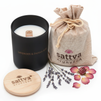Соевая свеча Лаванда и индийская роза 200 мл, Саттва Аюрведа; Soy Candle Lavender and Indian Rose 200 ml, Sattva Ayurveda