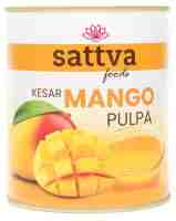 Пюре из манго сорта Кесар, 850 г, Саттва Аюрведа; Kesar mango pulp 850 g, Sattva Foods