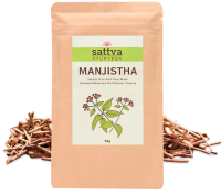 Натуральная маска, порошок корня манджишты 50 г, Саттва Аюрведа; Manjishtha Herbal Mask 50 g, Sattva Ayurveda