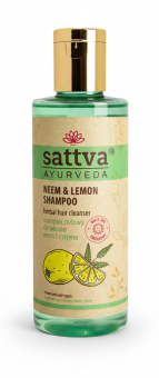 Шампунь для волос "Ним и лимон" 210 мл, Саттва Аюрведа; Hair Shampoo Neem & Lemon 210 ml, Sattva Ayurveda