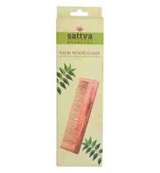 Гребень из нима, двойной. Саттва Аюрведа; Neem comb dual, Sattva Ayurveda