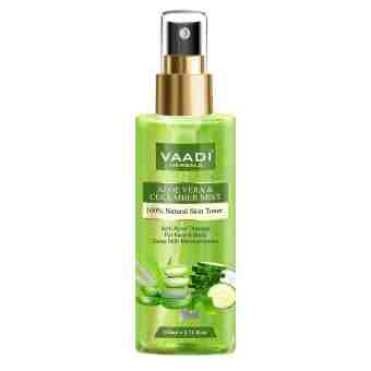 Тоник - спрей натуральный с алоэ вера и огурцом 110 мл, Ваади; Natural Skin Toner  Aloe Vera & Cucumber 110 ml, Vaadi