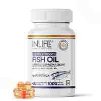 Рыбий жир Омега-3 1000 мг, ЕПК 360 мг, ДГК 240 мг, 60 капс., Инлайф; Fish Oil (Double Strength) Omega 3 Fatty Acids Supplement, 1000mg, Liquid-Filled Capsules