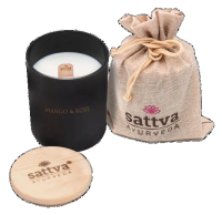Соевая свеча Индийская роза и манго 200 мл, Саттва Аюрведа; Soy Candle Indian Rose and Mango 200 ml, Sattva Ayurveda