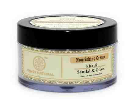 Поживний крем для обличчя Сандал з Оливою, 50 мл, Кхаді; Sandal & Olive Herbal Nourishing Cream, 50 ml, Khadi